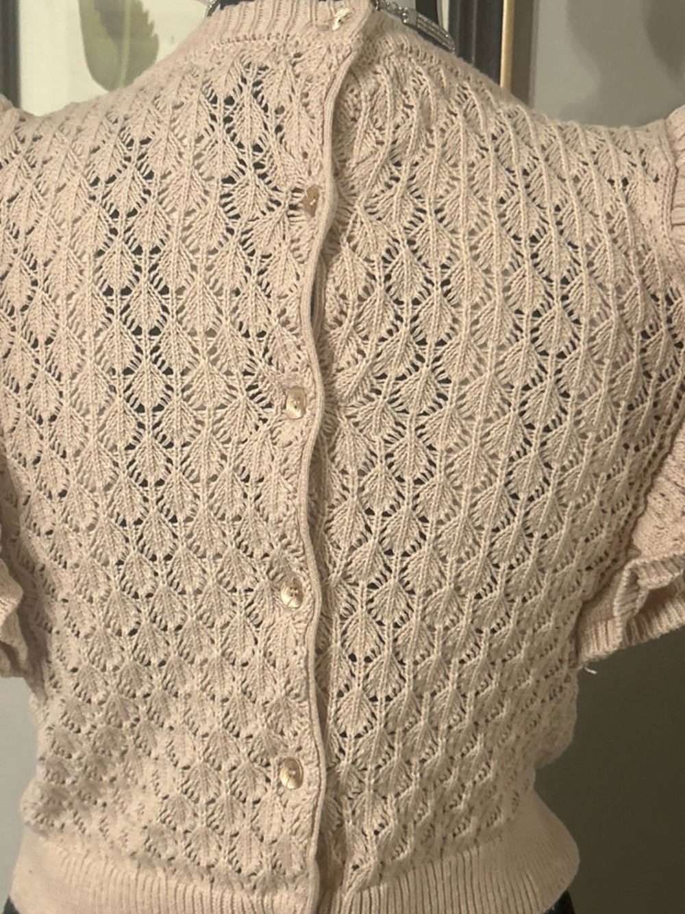 LFD Ruffled Cream Knit Top small - Picture 4 of 11